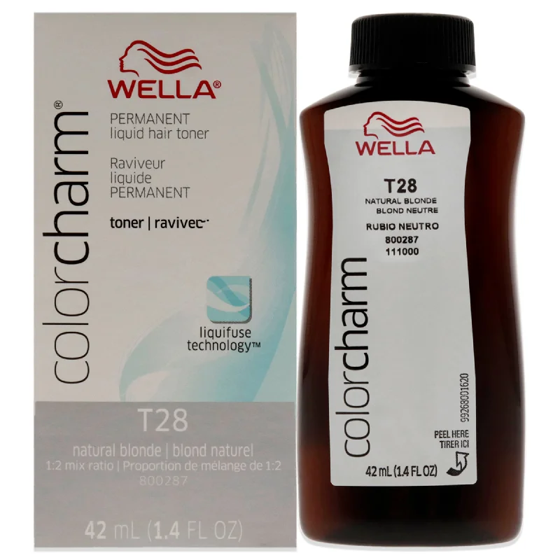 best hair care products for split ends-Wella Color Charm Permanent Liquid Toner - T28 Natural Blonde by Wella for Unisex - 1.4 oz Toner