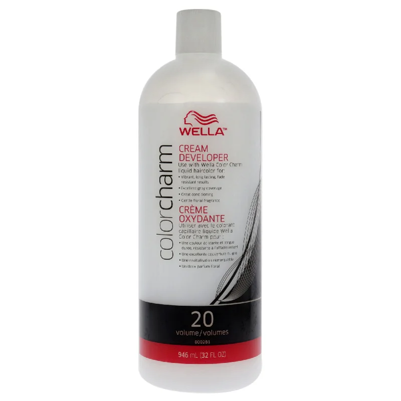 deep conditioning serum for curly hair ends-Wella Color Charm 20 Volume Creme Developer by Wella for Unisex - 32 oz Lightener