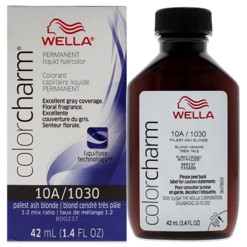 deep conditioning oil for frizzy hair-Wella Color Charm Permanent Liquid Hair Color - 1030 10A Palest Ash Blonde by Wella for Unisex - 1.42 oz Hair Color