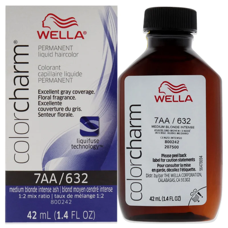 natural oils for hair and scalp rejuvenation-Wella Color Charm Permanent Liquid Hair Color - 7AA 632 Medium Blonde Intense Ash by Wella for Unisex - 1.42 oz Hair Color