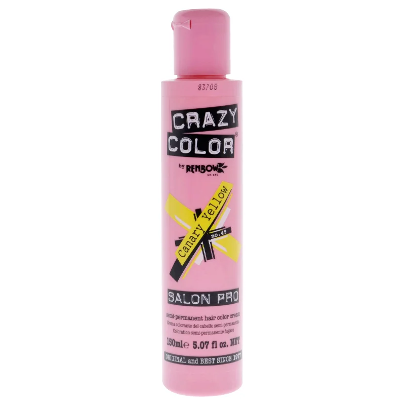 anti-frizz conditioner for healthy curls-Crazy Color Crazy Color Salon Pro Semi Permanent Hair Color - 49 Canary Yellow by Crazy Color for Women - 5.07 oz Hair Color