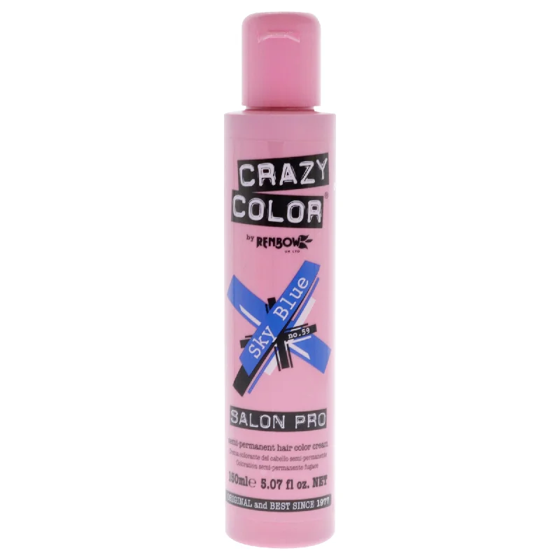 anti-frizz leave-in treatment for fine hair-Crazy Color Crazy Color Salon Pro Semi Permanent Hair Color - 59 Sky Blue by Crazy Color for Women - 5.07 oz Hair Color