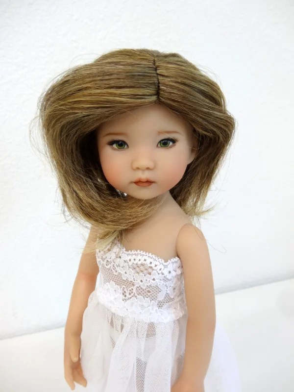 high-quality wigs for women with thick hair -Sally Wig in Golden Blonde Light Ash Brown - for Little Darling dolls