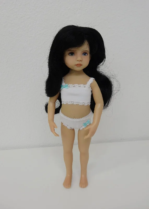 straight lace front wigs for a sleek and sophisticated look -Sara May Wig in Black - for Little Darling dolls