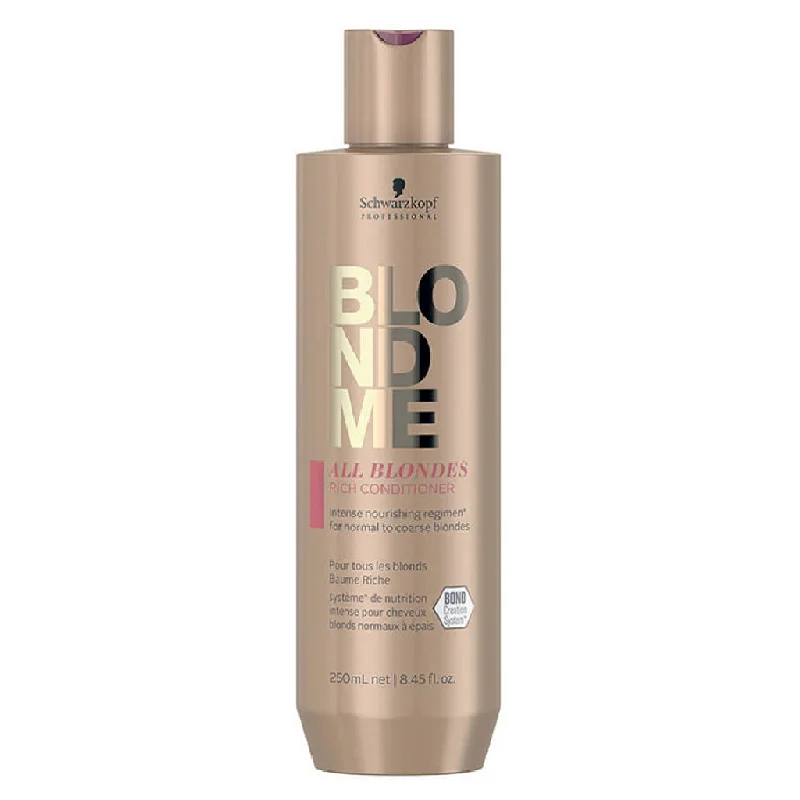 hydrating conditioner for dry, frizzy curls-Schwarzkopf BlondMe All Blondes Rich Conditioner