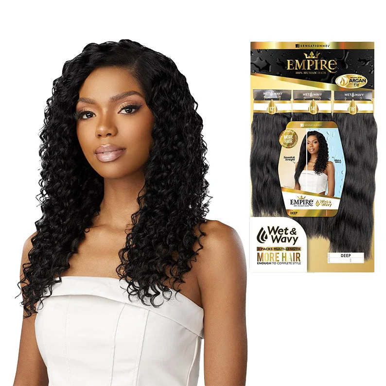 comfortable wigs for women with natural hair -SENSATIONNEL Empire Wet & Wavy Deep