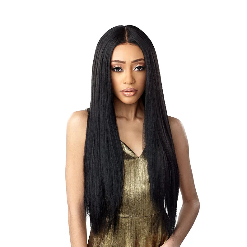 medium-length straight wigs for a polished, professional style -SENSATIONNEL HD Ear-to-ear Lace Wig BUTTA UNIT 18