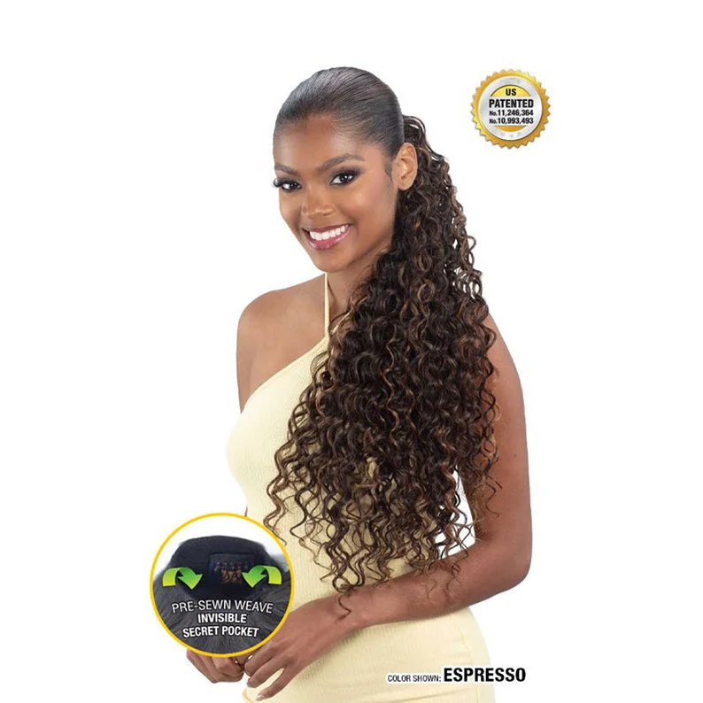 chic curly wigs for youthful, trendy hairstyles -SHAKE N GO Secret Pocket Pony Pro Spanish Curl 26"