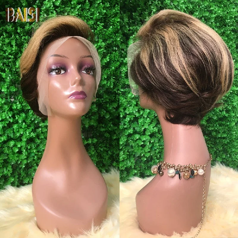 stylish lace front wigs for the perfect blend -Baisi  #4/27 Pixie Cut wig