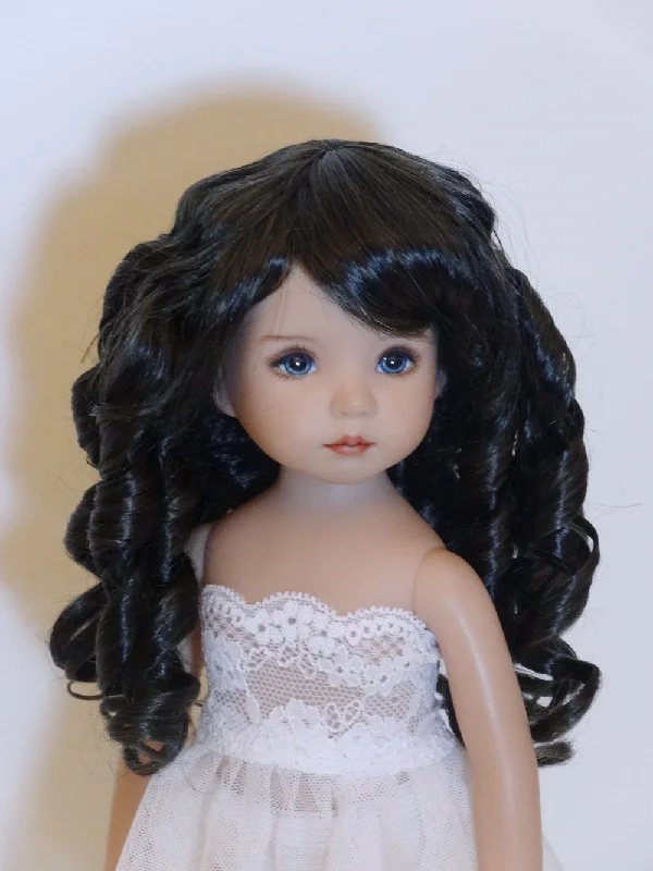 voluminous curly wigs for bold and fun styles -Summer Wig in Nearly Black - for Little Darling dolls