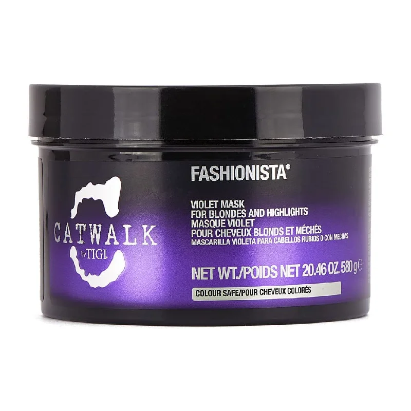 organic shampoo for curly, wavy hair-Tigi Catwalk Fashionista Violet Mask for Blondes 20.46 oz