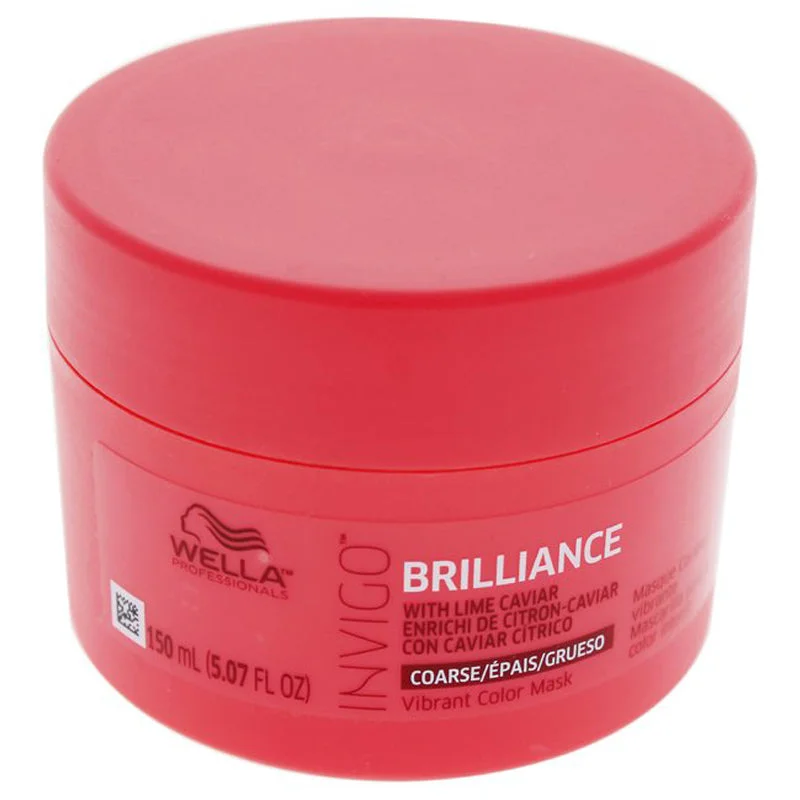 hydrating treatment for coarse hair texture-Wella Invigo Brilliance Vibrant Color Mask for Coarse Hair 5.07 oz