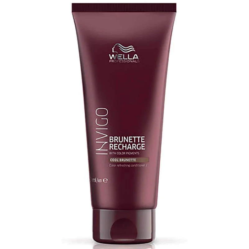 nourishing conditioner for thick, dry hair-Wella INVIGO COLOR RECHARGE COOL BRUNETTE CONDITIONER 200ML