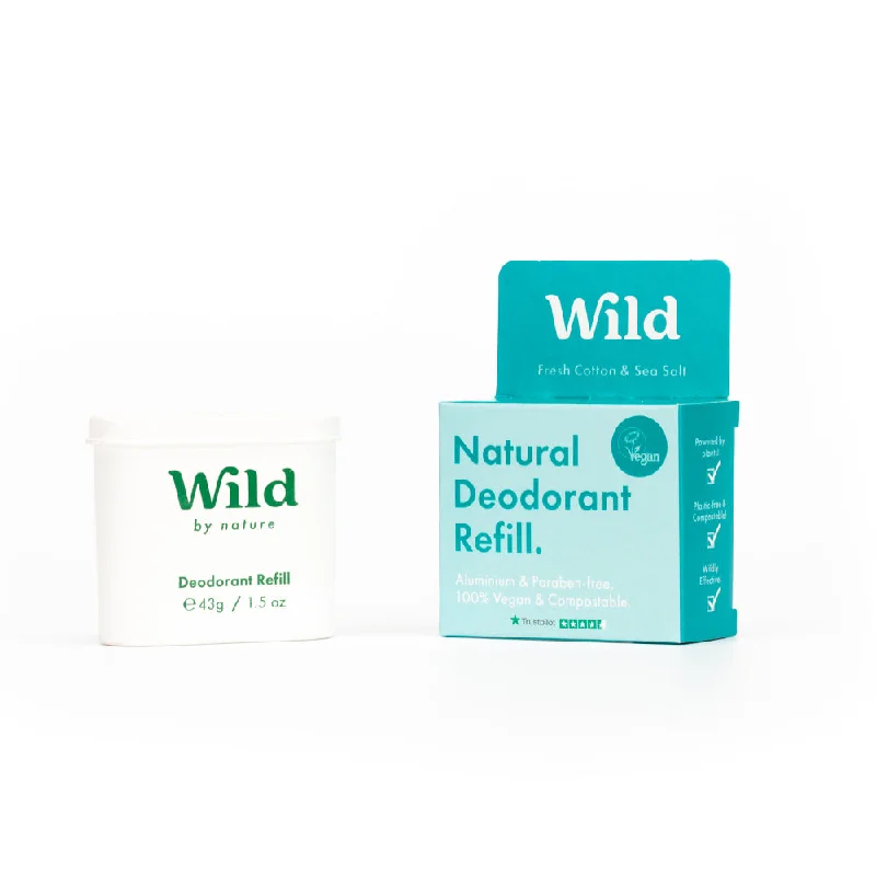 Wild Natural Deodorant Fresh Cotton & Sea Salt Deodorant Refill